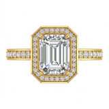 1.46 CT Emerald Cut Multi-Shape 925 Sterling Silver Ring