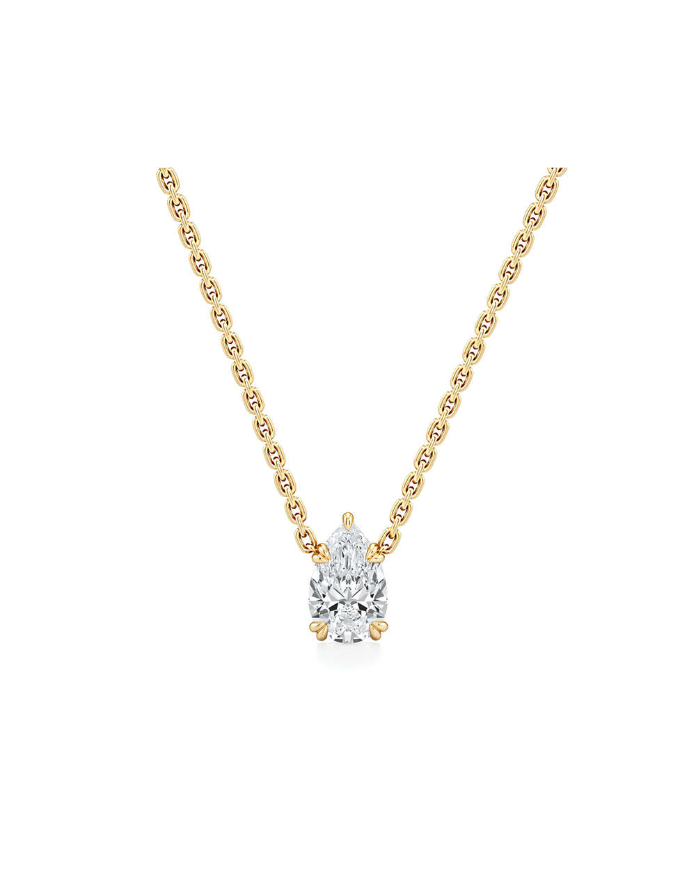 1 CT Pear Pendant Necklace in 925 Sterling Silver