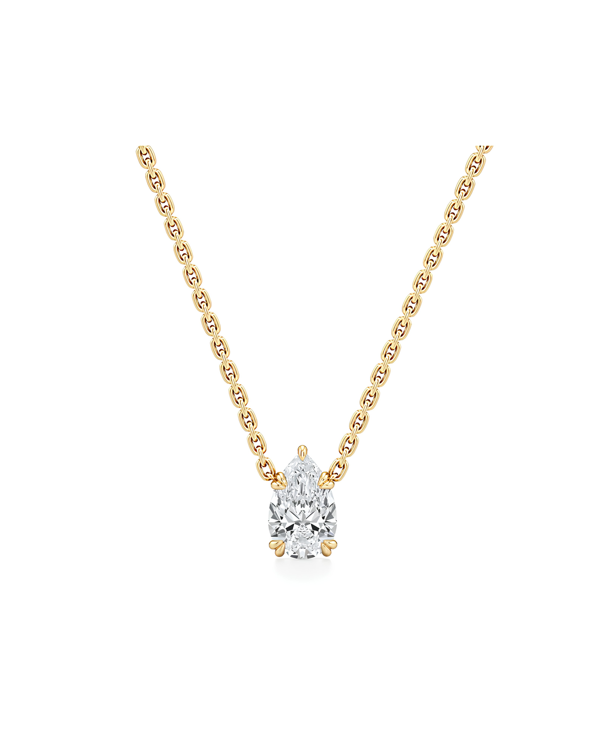 1 CT Pear Pendant Necklace in 925 Sterling Silver
