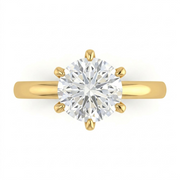 2 CT Round Brilliant 925 Sterling Silver Ring