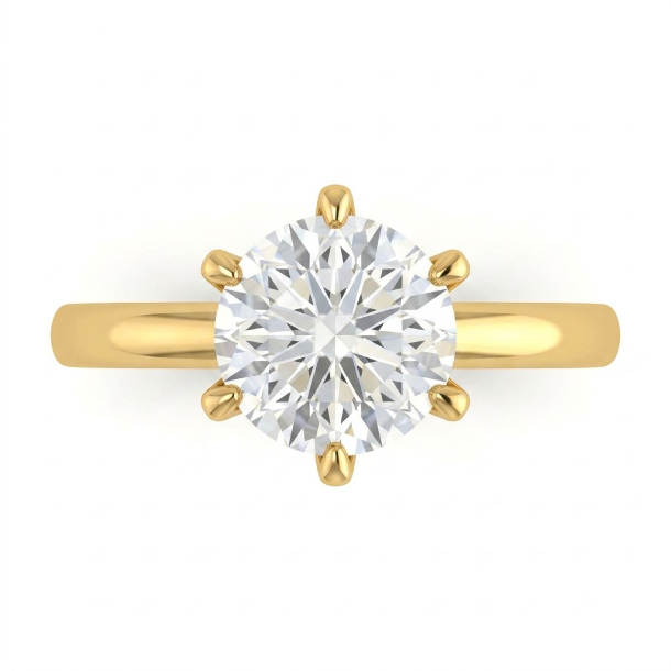 2 CT Round Brilliant 925 Sterling Silver Ring