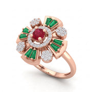 0.47 CT Round Brilliant Multi-Shape 925 Sterling Silver Ring