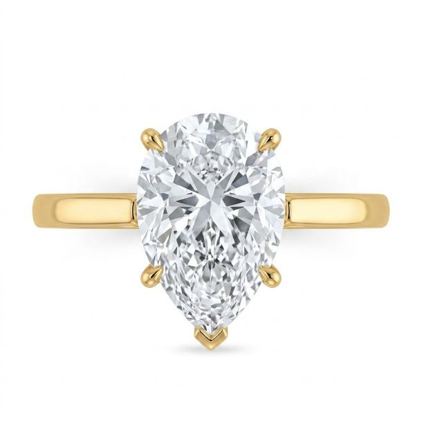 3 CT Pear Cut 925 Sterling Silver Ring