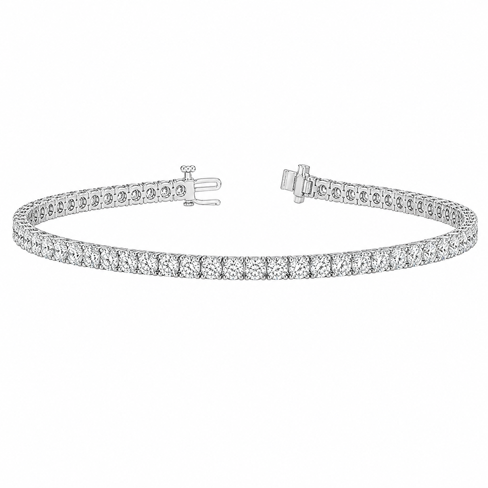 3 CT Round Cut Prong Tennis Bracelet in 925 Sterling Silver