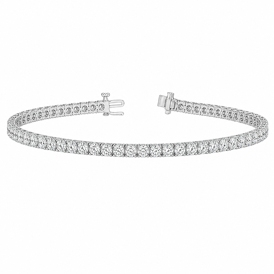 3 CT Round Cut Prong Tennis Bracelet in 925 Sterling Silver