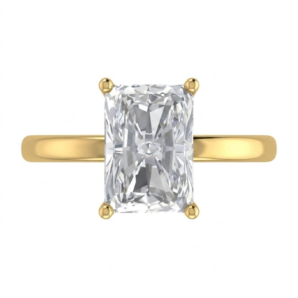 3 CT Radiant Cut 925 Sterling Silver Ring