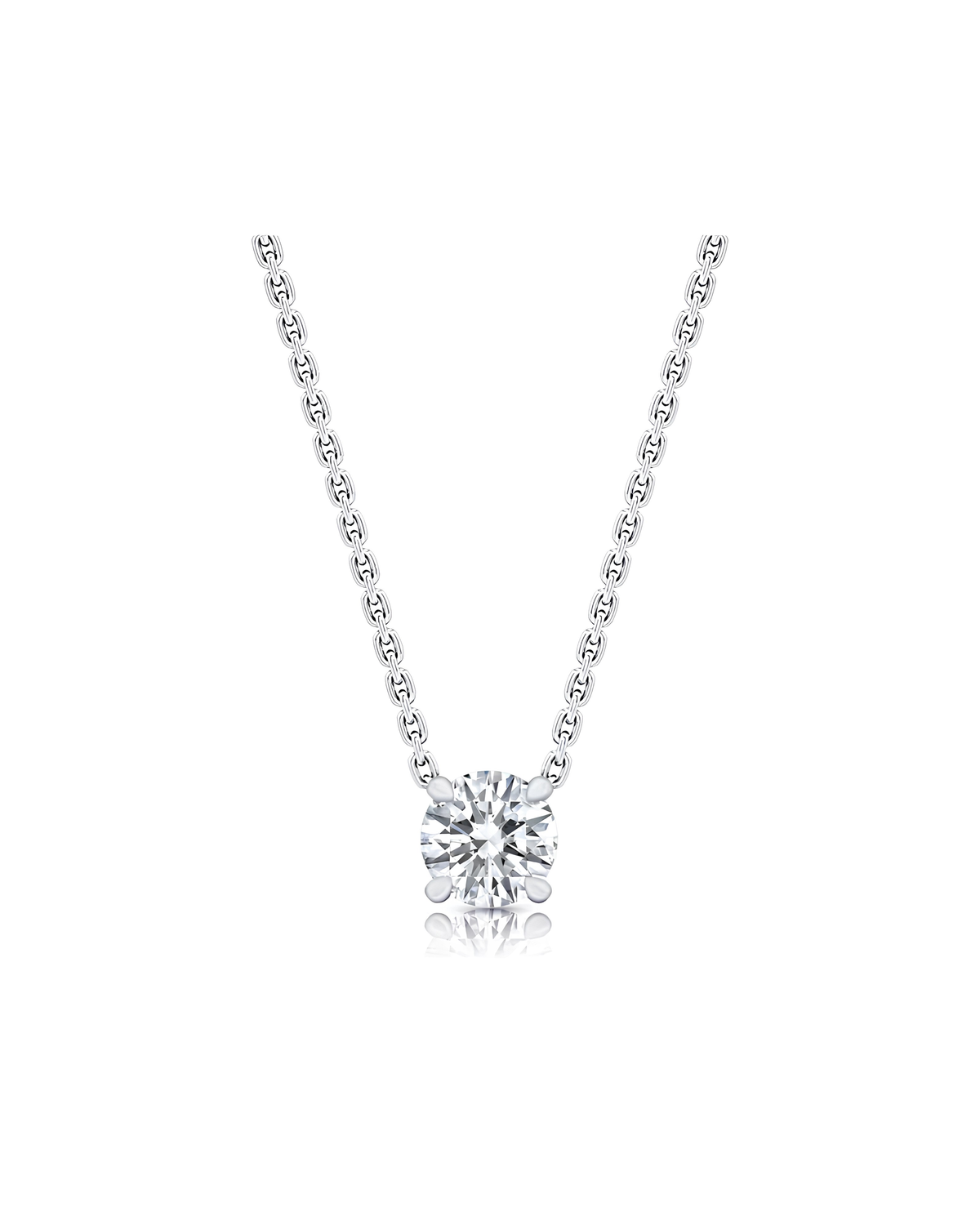 1 CT Round & Round Pendant Necklace in 925 Sterling Silver