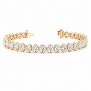 7 CT Oval Cut Bezel Tennis Bracelet in 925 Sterling Silver
