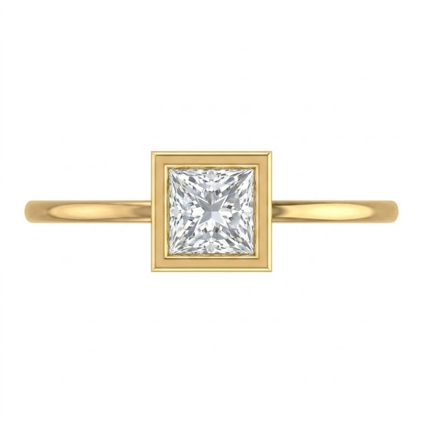 1 CT Princess Cut 925 Sterling Silver Ring