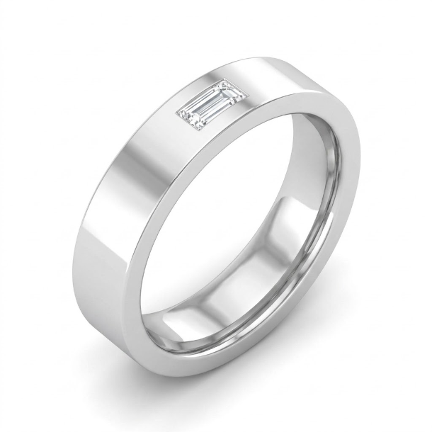 0.2 CT Baguette 925 Sterling Silver Ring
