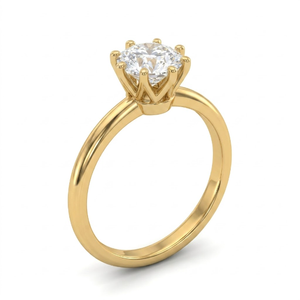 0.5 CT Round Brilliant 925 Sterling Silver Ring