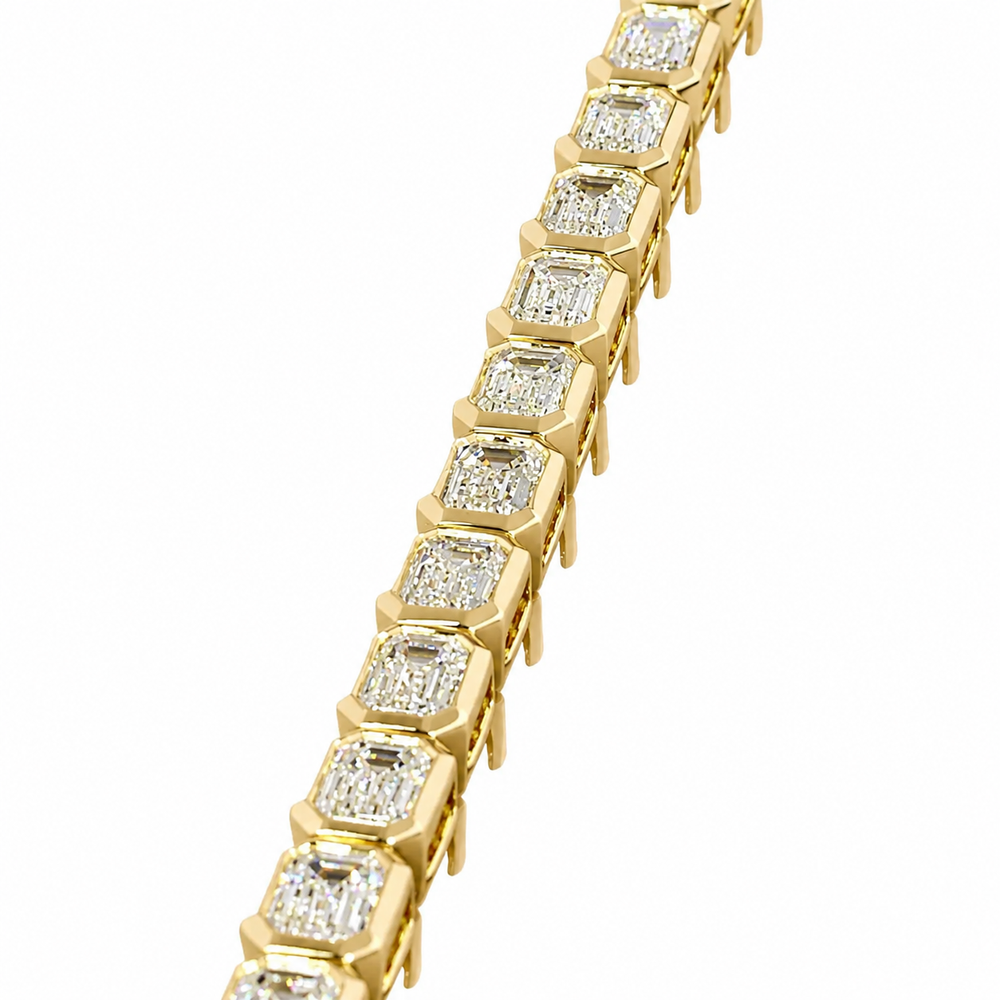 4.5 CT Emerald Cut Bezel Tennis Bracelet in 925 Sterling Silver