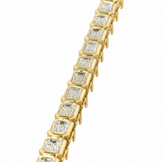 4.5 CT Emerald Cut Bezel Tennis Bracelet in 925 Sterling Silver