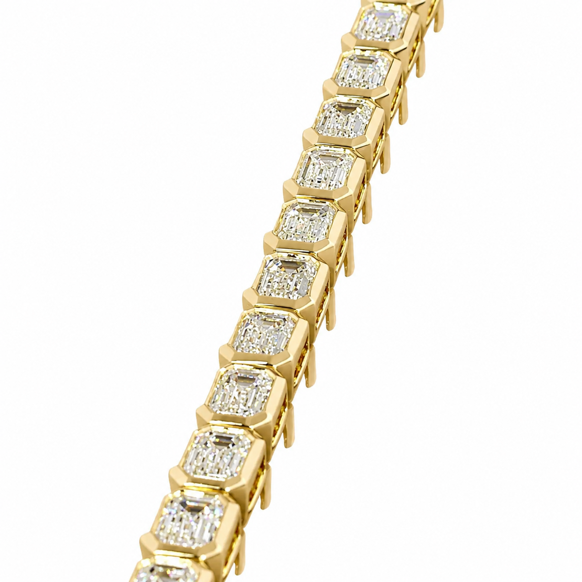4.5 CT Emerald Cut Bezel Tennis Bracelet in 925 Sterling Silver