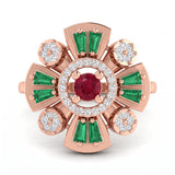 0.47 CT Round Brilliant Multi-Shape 925 Sterling Silver Ring