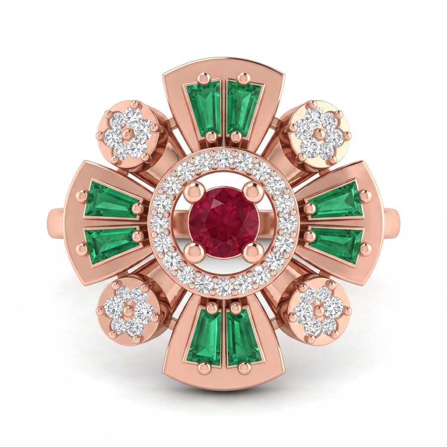 0.47 CT Round Brilliant Multi-Shape 925 Sterling Silver Ring