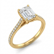1.24 CT Emerald Cut Multi-Shape 925 Sterling Silver Ring