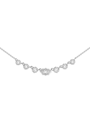 0.7 CT Marquise & Round Pendant Necklace in 925 Sterling Silver