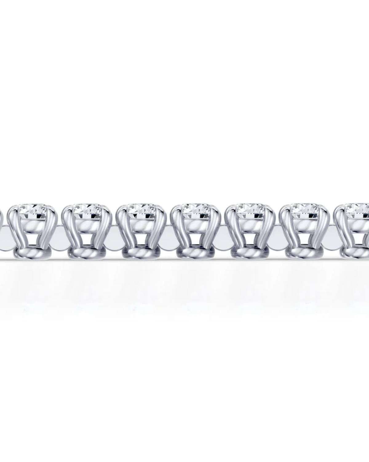 4.2 CT Round Cut Prong Tennis Bracelet in 925 Sterling Silver