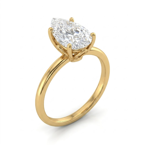 3 CT Pear Cut 925 Sterling Silver Ring
