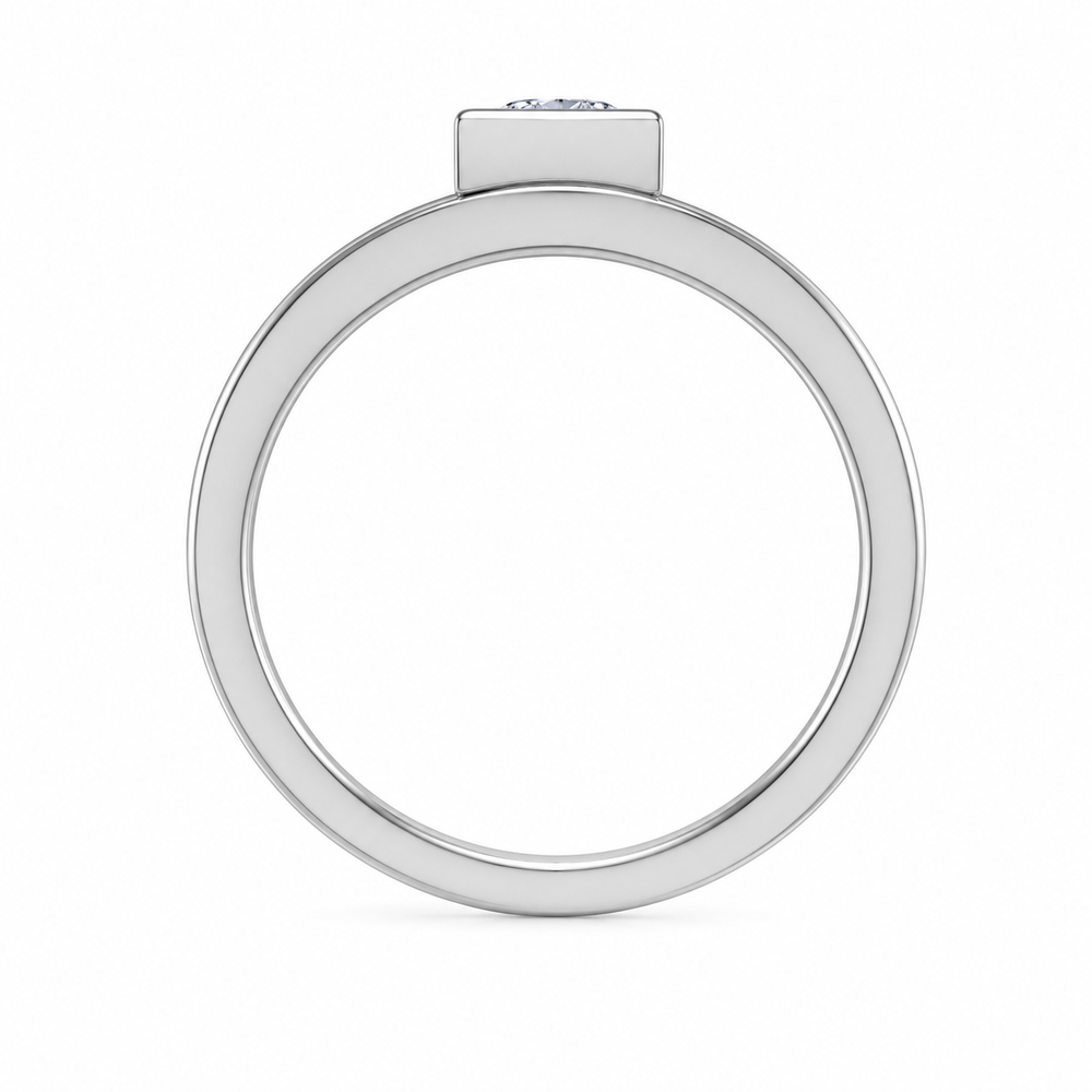 1 CT Princess Cut 925 Sterling Silver Ring