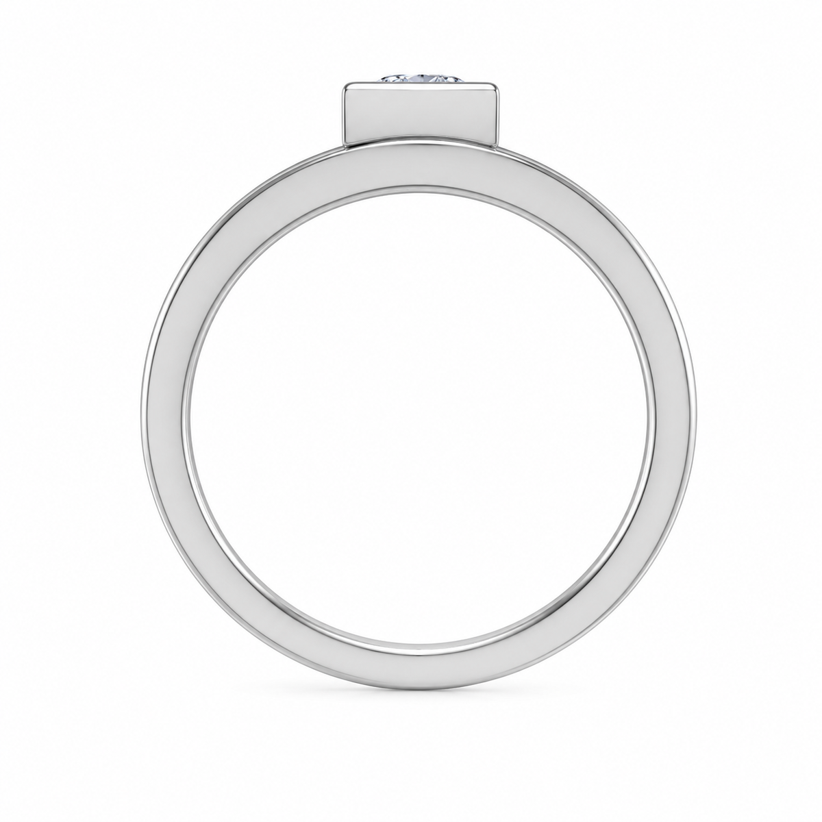 1 CT Princess Cut 925 Sterling Silver Ring