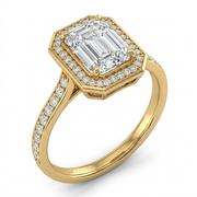 1.46 CT Emerald Cut Multi-Shape 925 Sterling Silver Ring