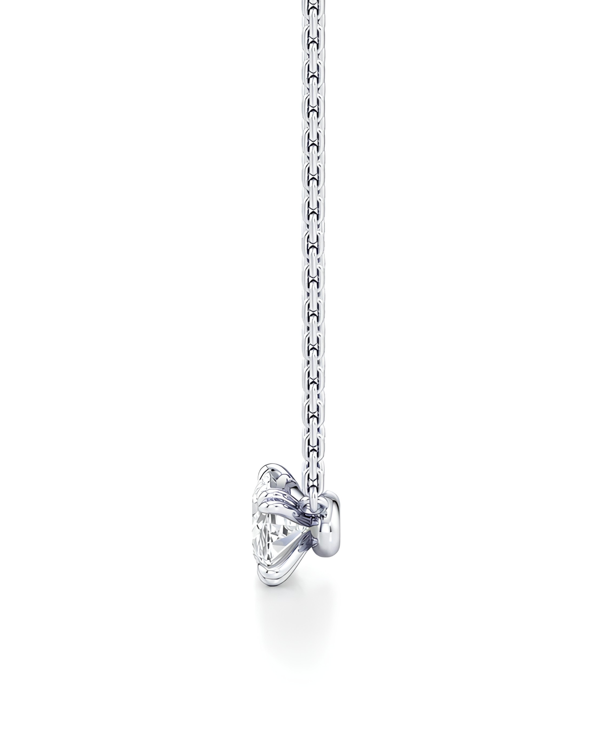 1 CT Oval Pendant Necklace in 925 Sterling Silver