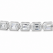 3 CT Emerald Cut Bezel Tennis Bracelet in 925 Sterling Silver