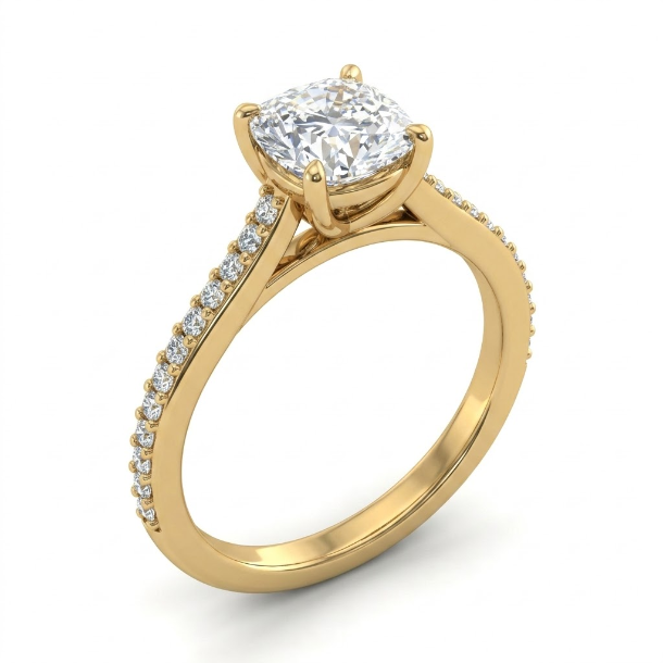 1.26 CT Cushion Cut Multi-Shape 925 Sterling Silver Ring