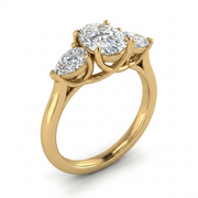 3 CT Oval Multi-Shape 925 Sterling Silver Ring
