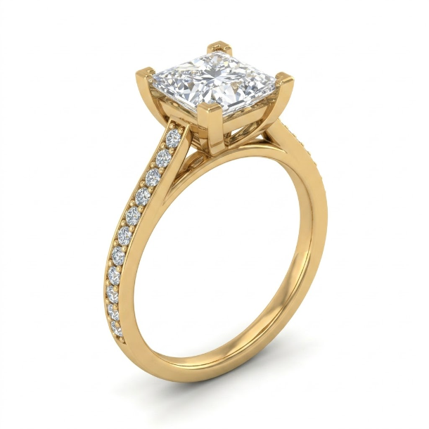 1.24 CT Princess Cut Multi-Shape 925 Sterling Silver Ring