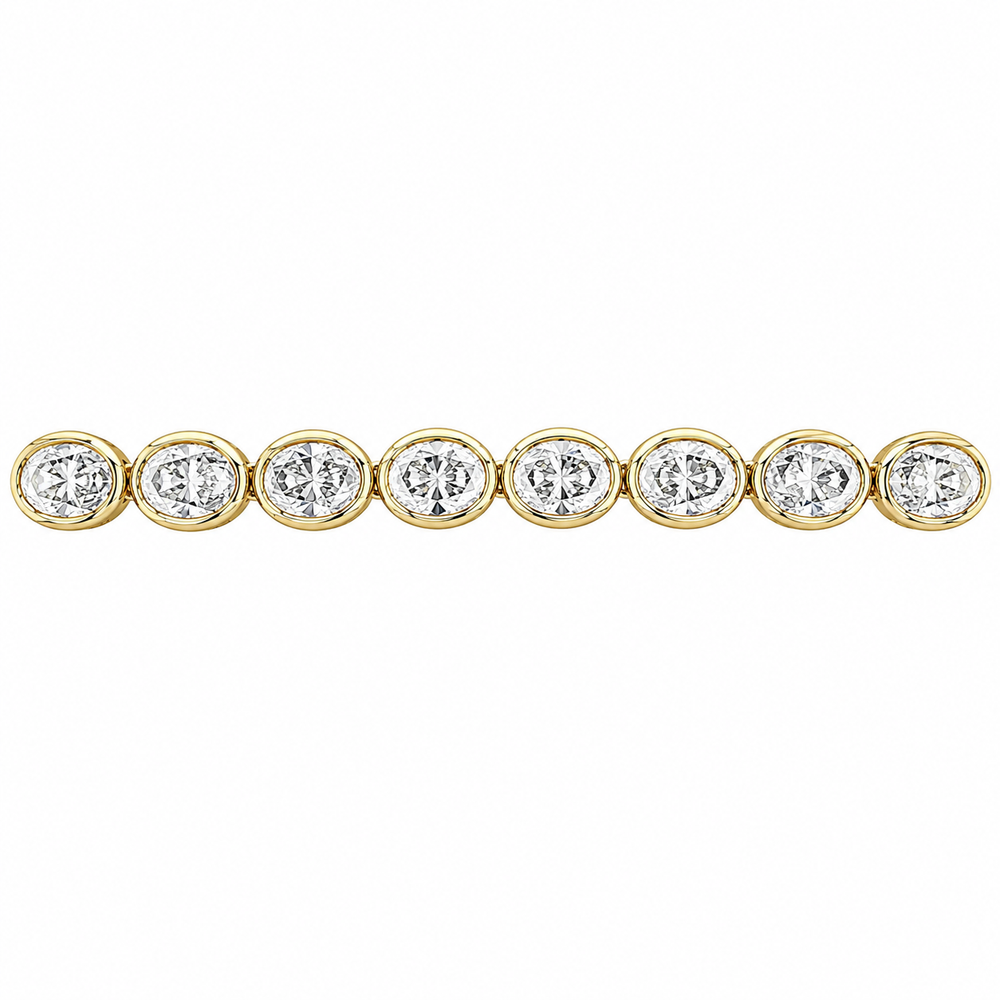 4 CT Oval Cut Bezel Tennis Bracelet in 925 Sterling Silver