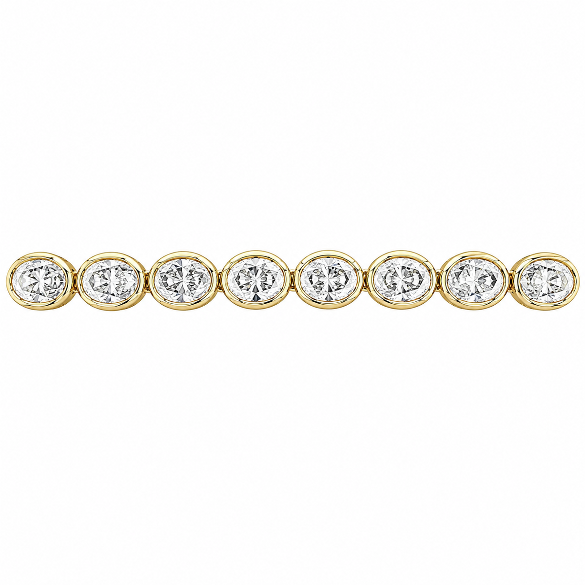 4 CT Oval Cut Bezel Tennis Bracelet in 925 Sterling Silver