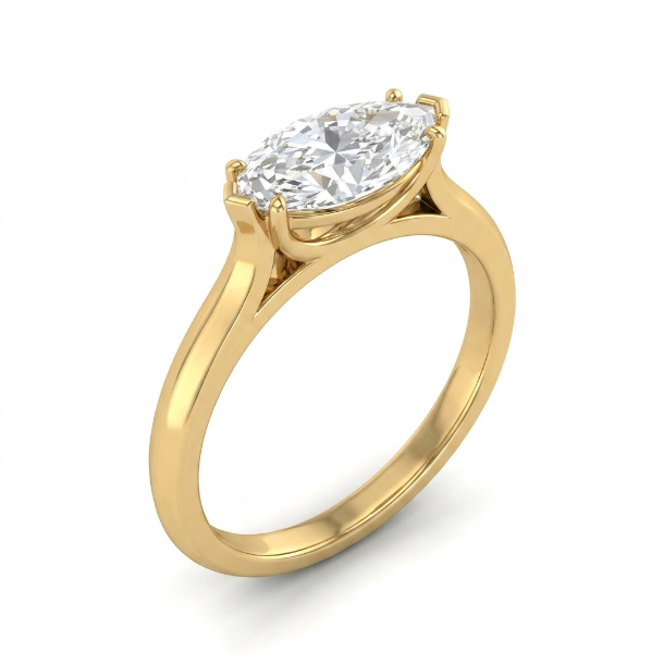 1 CT Marquise Cut 925 Sterling Silver Ring