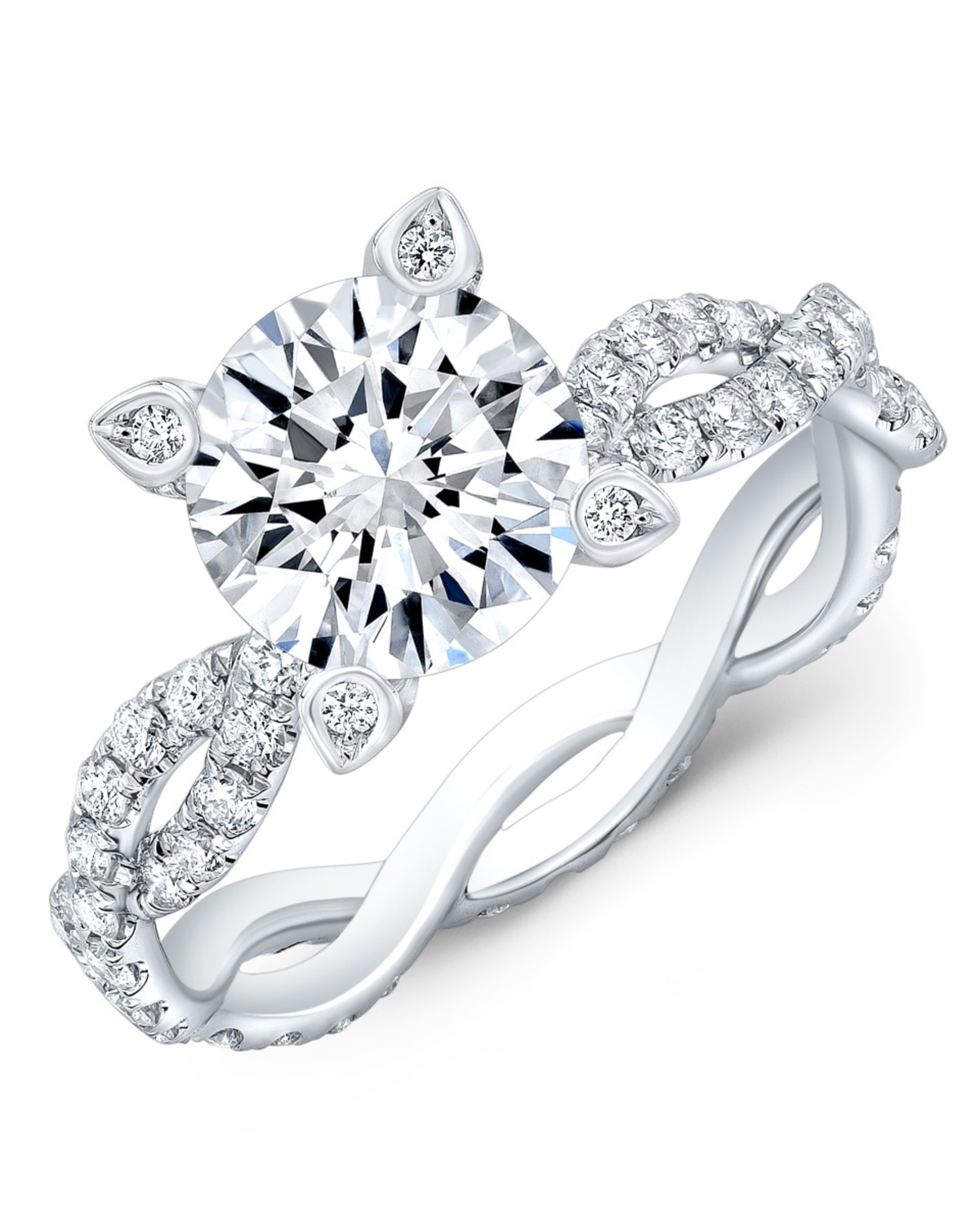 3.6 CT Round Brilliant 925 Sterling Silver Ring