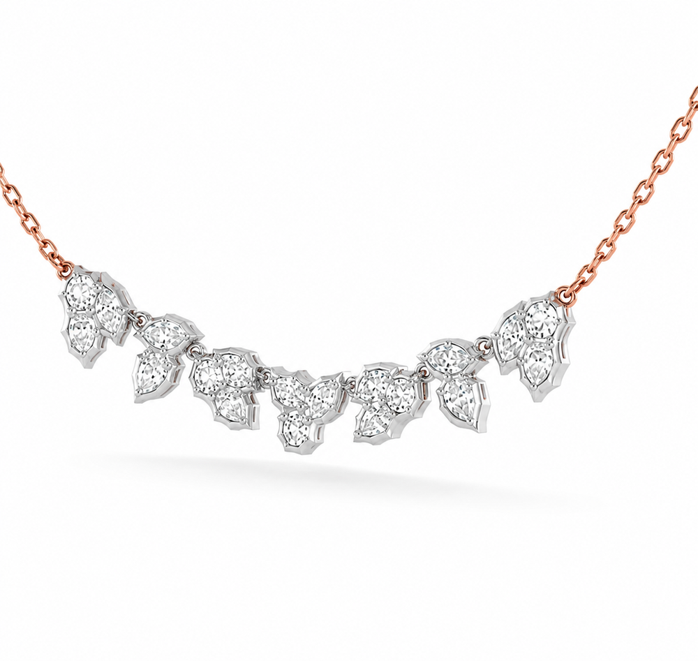 1.21 CT Mixed Shape Pendant Necklace in 925 Sterling Silver