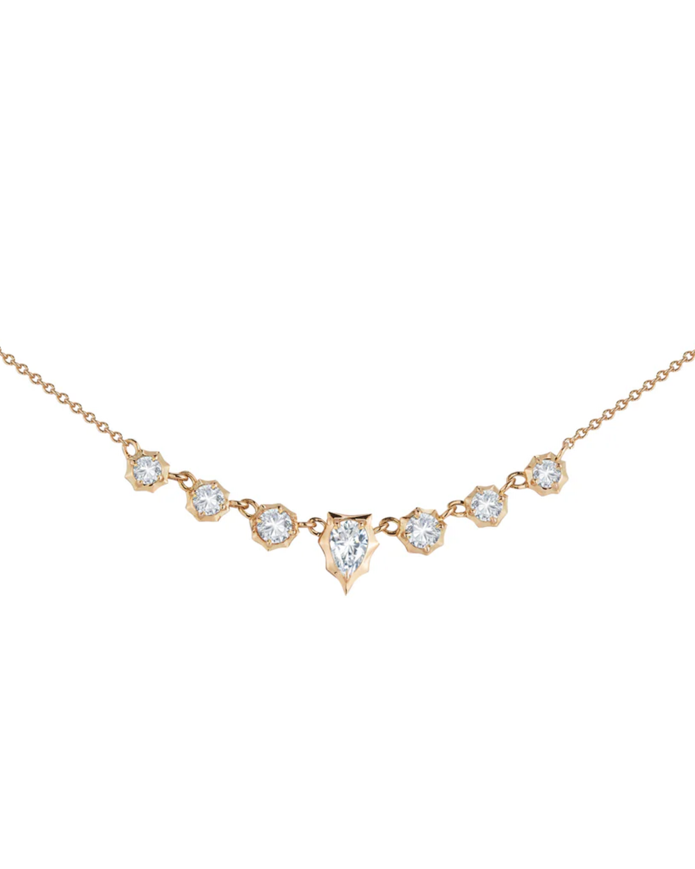 0.7 CT Pear & Round Pendant Necklace in 925 Sterling Silver