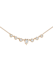0.7 CT Pear & Round Pendant Necklace in 925 Sterling Silver