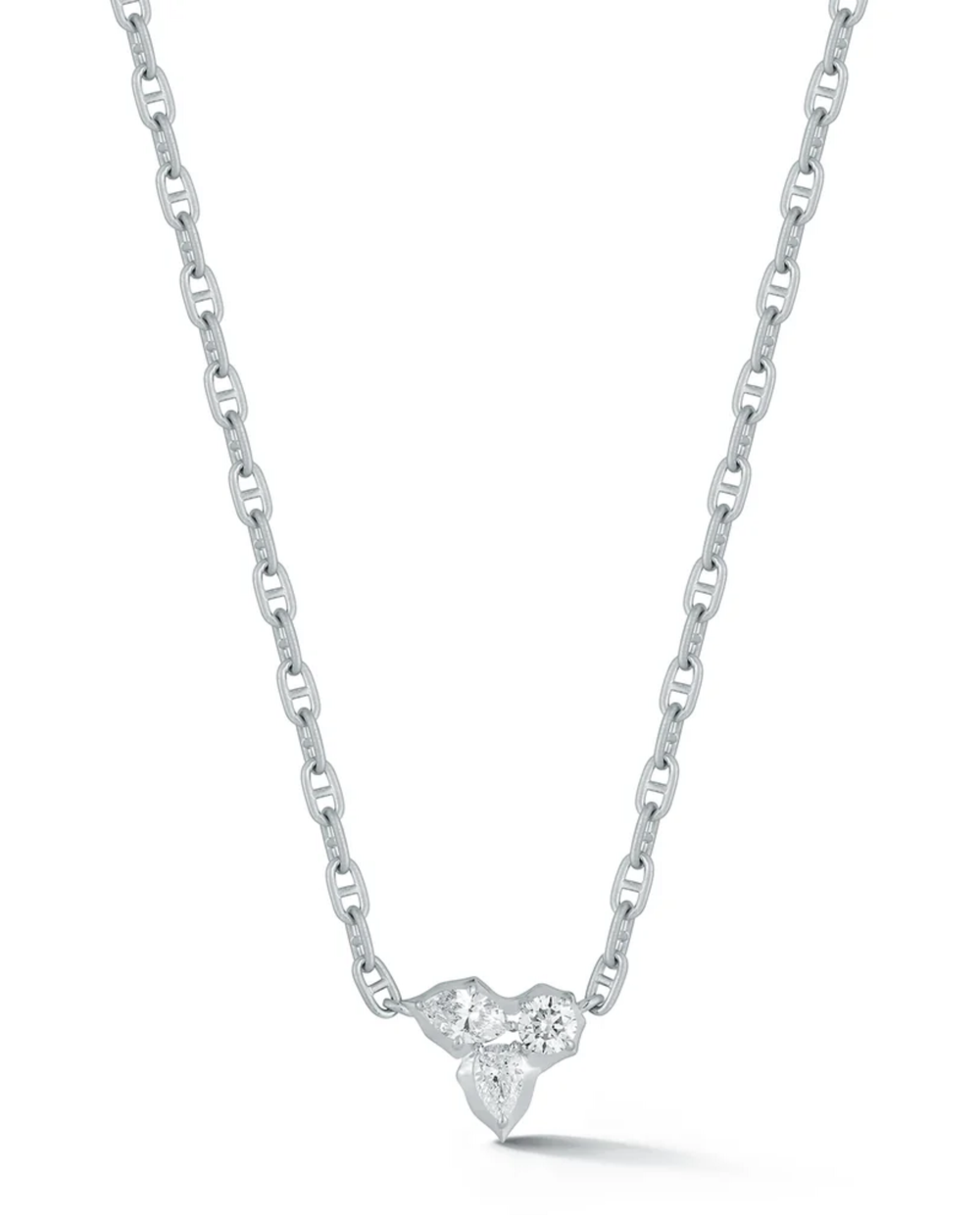 0.57 CT Mixed Shape Pendant Necklace in 925 Sterling Silver