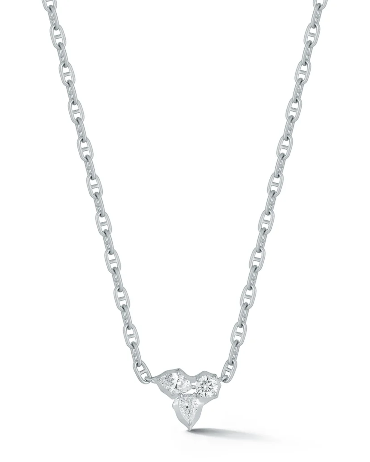 0.57 CT Mixed Shape Pendant Necklace in 925 Sterling Silver
