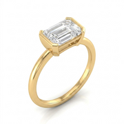 2 CT Emerald Cut 925 Sterling Silver Ring