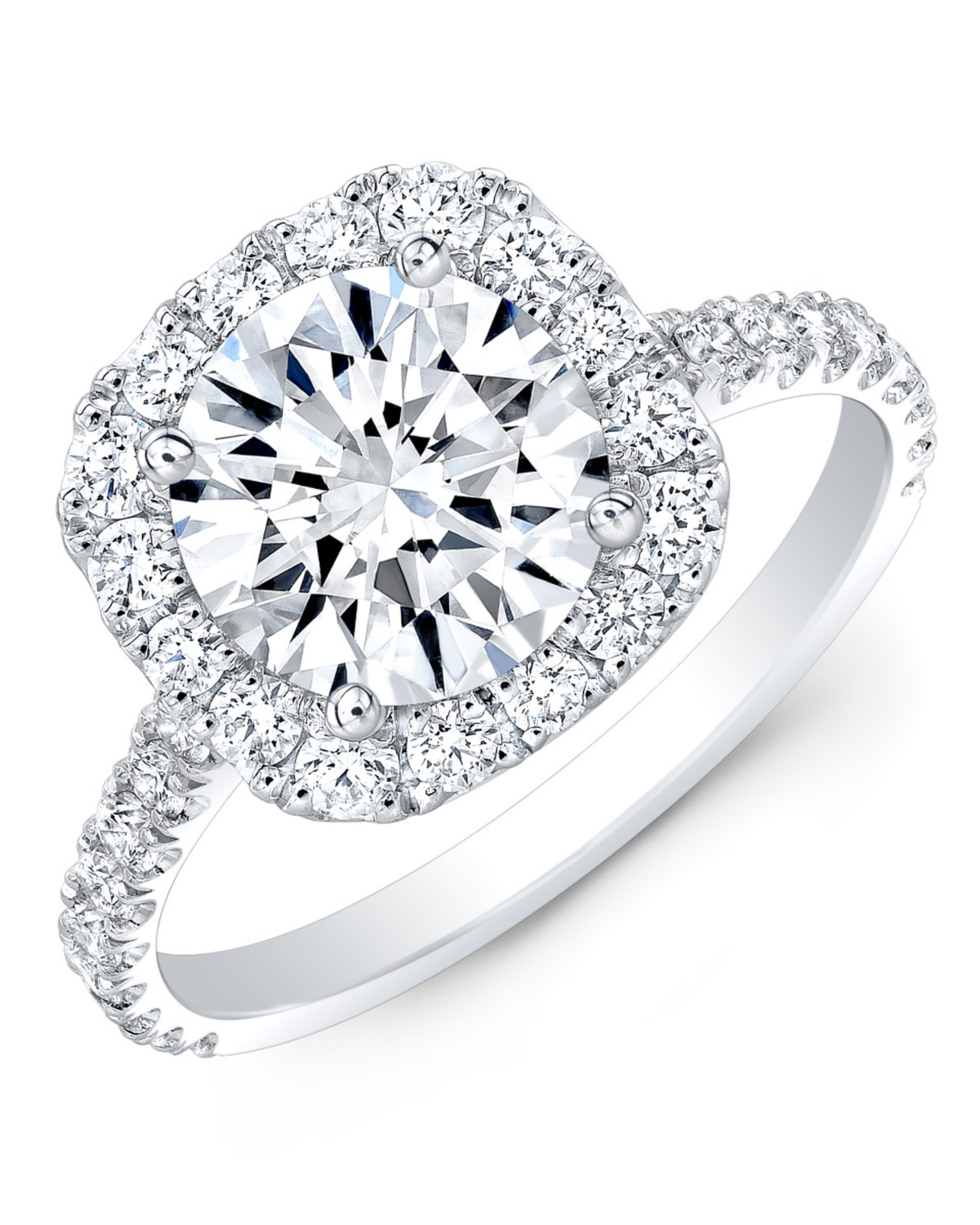 1.7 CT Round Brilliant 925 Sterling Silver Ring