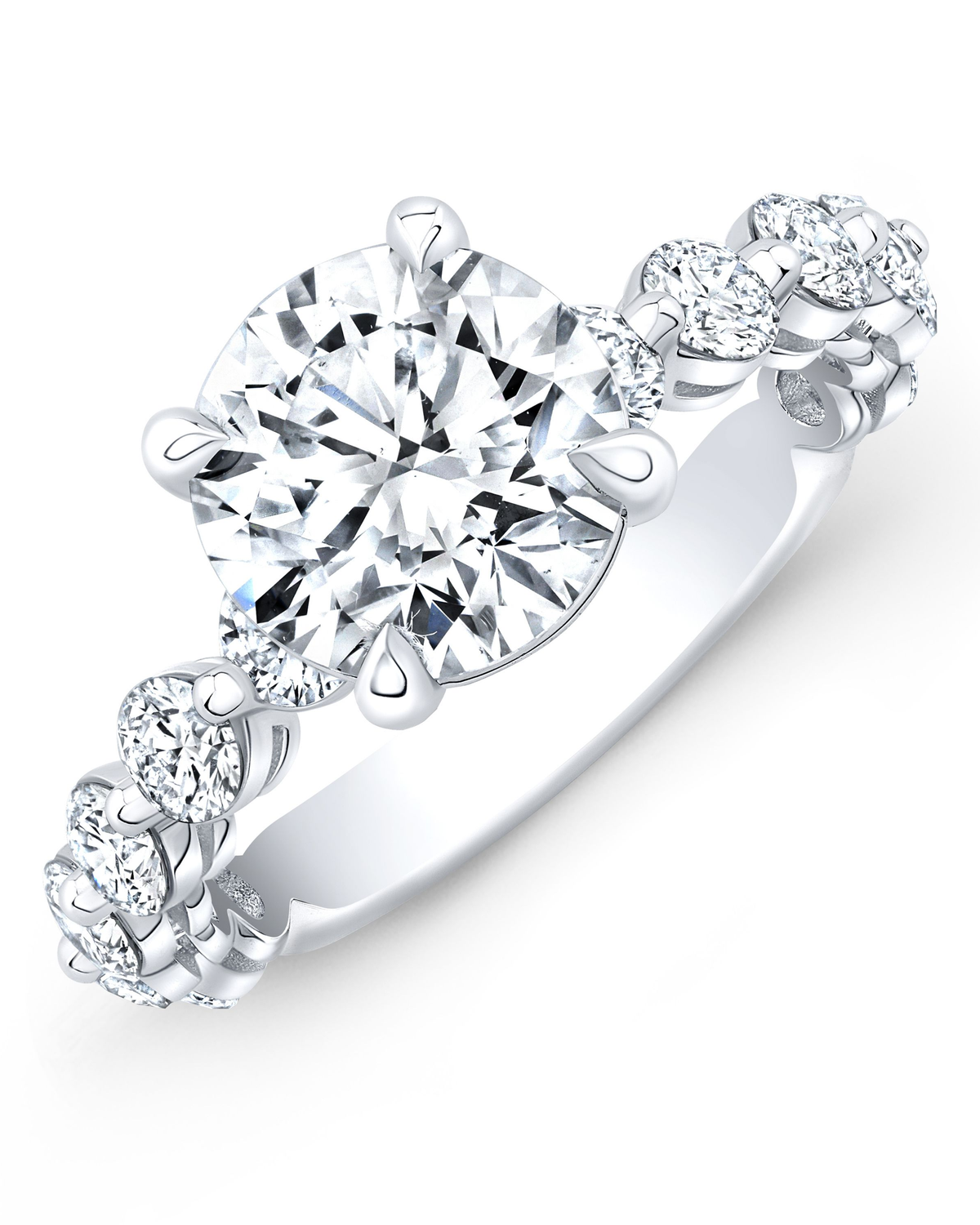 2.2 CT Round Brilliant 925 Sterling Silver Ring