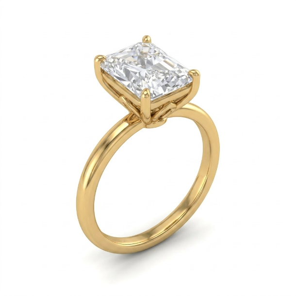 3 CT Radiant Cut 925 Sterling Silver Ring