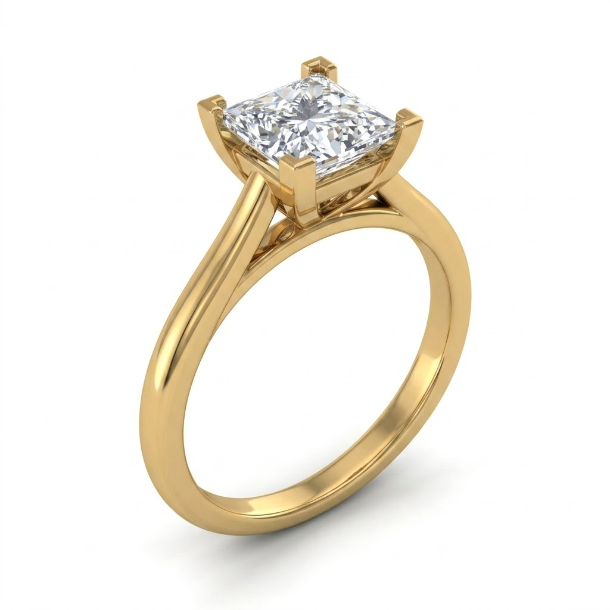1.5 CT Princess Cut 925 Sterling Silver Ring