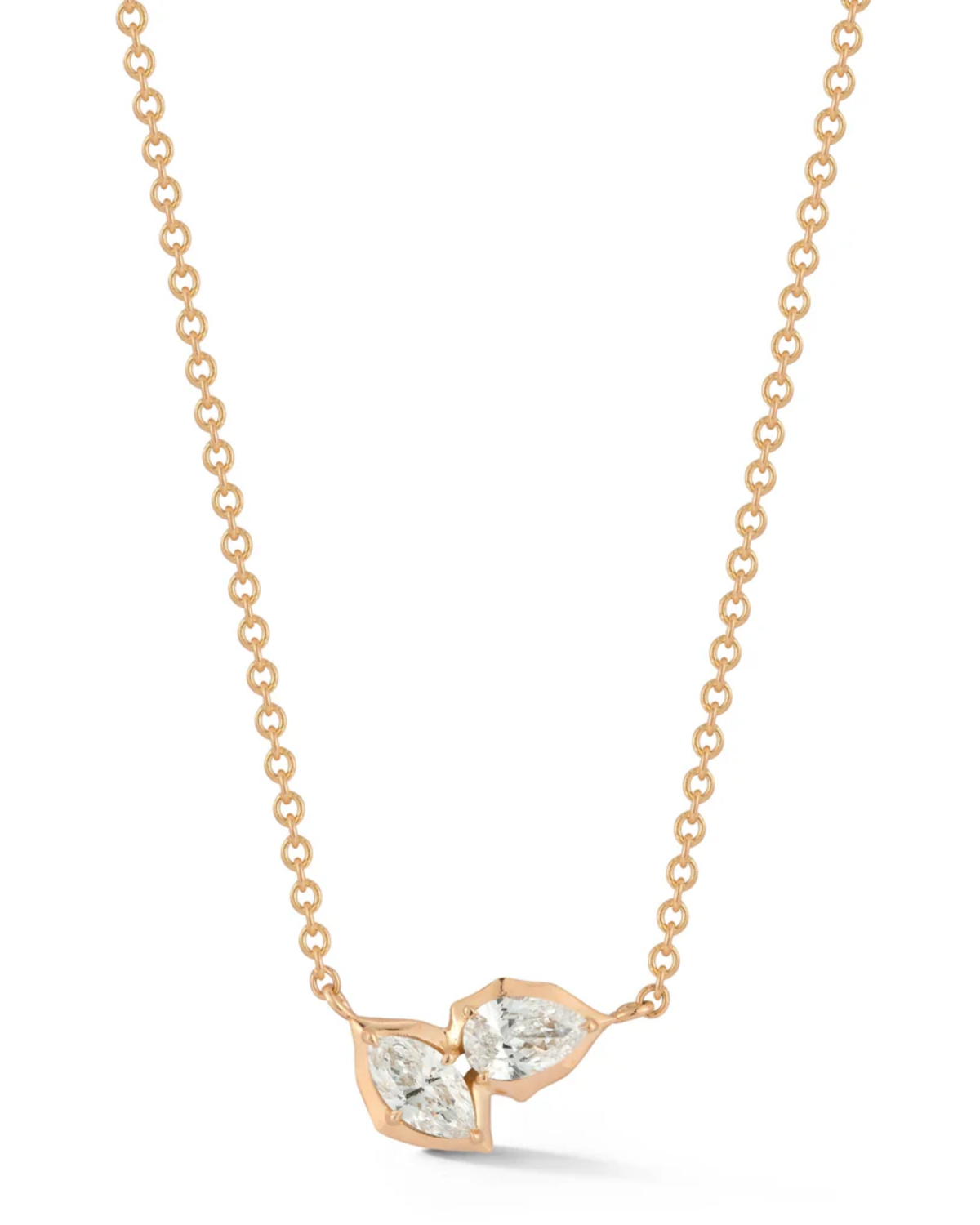0.4 CT Pear & Marquise Pendant Necklace in 925 Sterling Silver