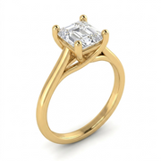 1 CT Asscher Cut 925 Sterling Silver Ring