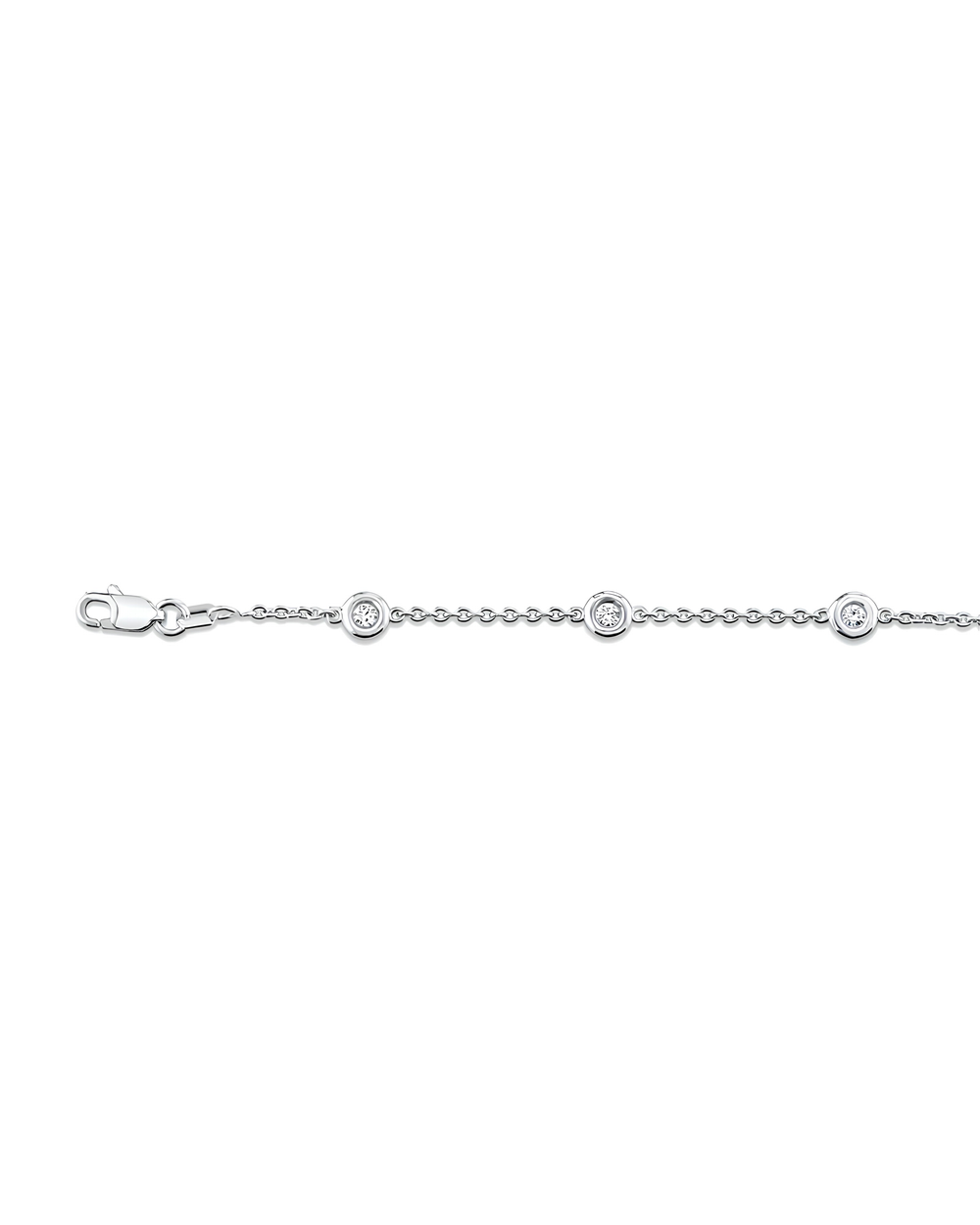 0.3 CT Round Cut Diamond Cable Chain in 925 Sterling Silver
