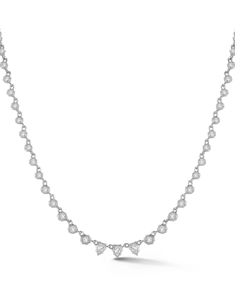 1.12 CT Pear Tennis Necklace in 925 Sterling Silver